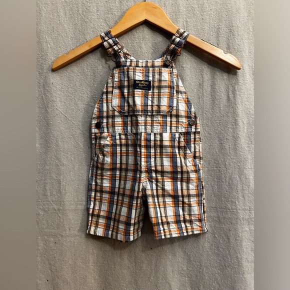 Vintage Osh Kosh B'Gosh Vestbak plaid Logo Overalls Size 18 month - Picture 4 of 10